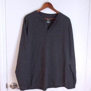 C&C California Henley Shirt Long Sleeve Casual‎ Top Mens Gray Sz XXL / #6193